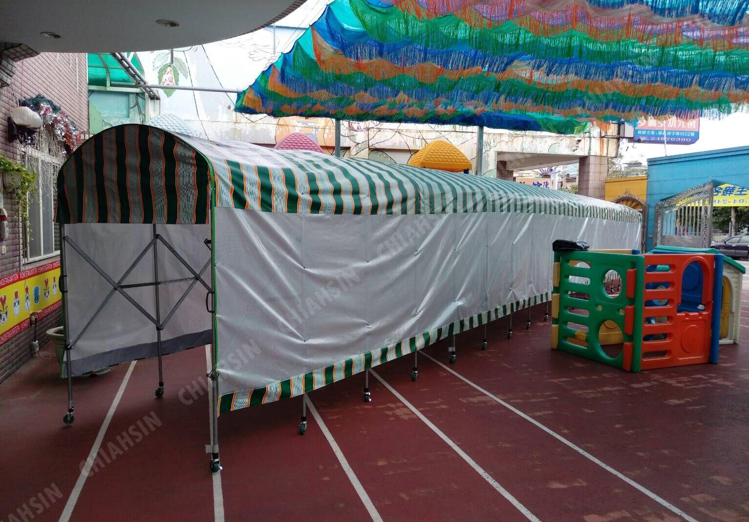 ▍活動帆布伸縮棚架 ▍ ⟗多倫多幼兒園廊道