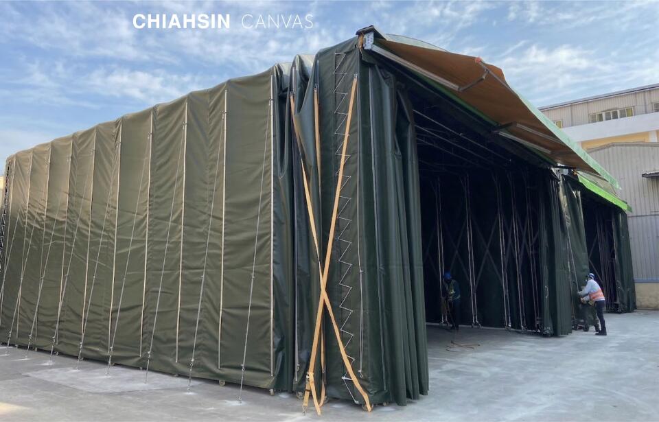 多向移動式伸縮帆布倉庫